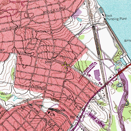 Topographic Map of Trinity Lutheran Church, TX