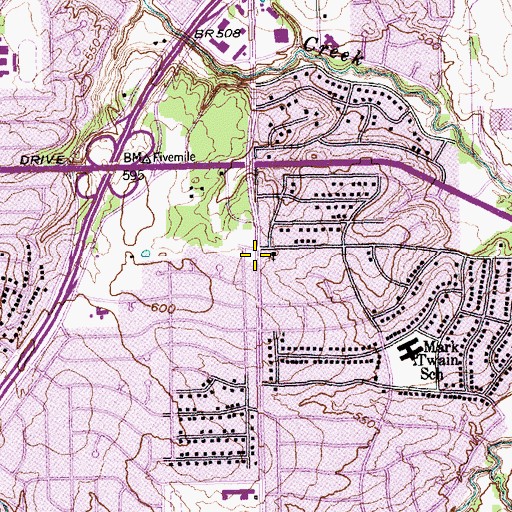 Topographic Map of Glen Oaks United Methodist Church, TX