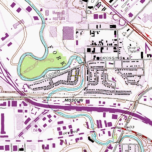 Topographic Map of Arlington Park First Baptist Church, TX