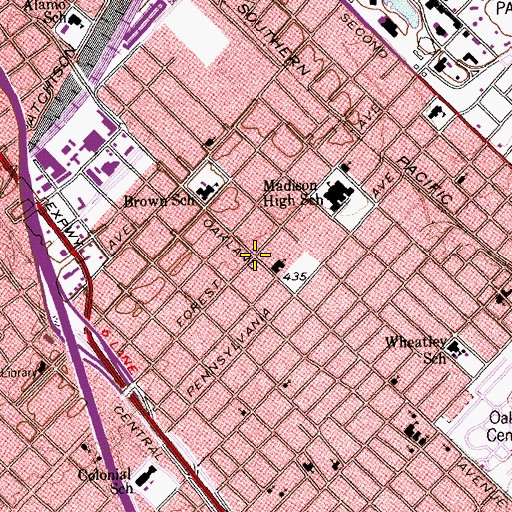 Topographic Map of Church of the Lord Jesus Christ of Apostolic Faith, TX