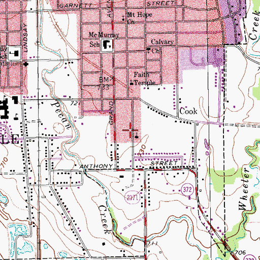 Topographic Map of Southside Baptist Church, TX