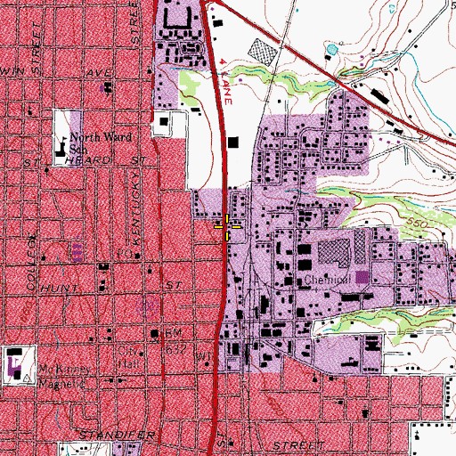 Topographic Map of First Church of God and Christ, TX