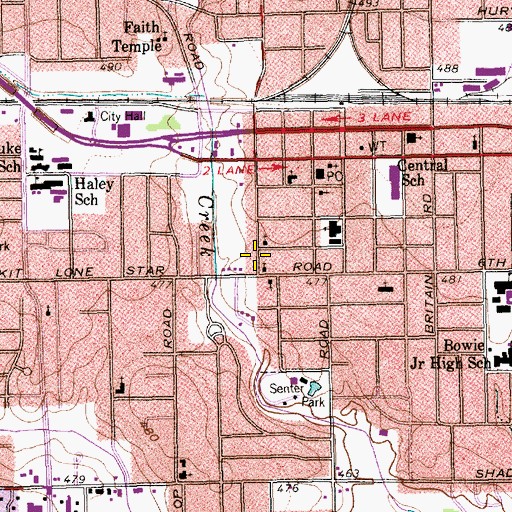 Topographic Map of Saint Marks Episcopal Church, TX