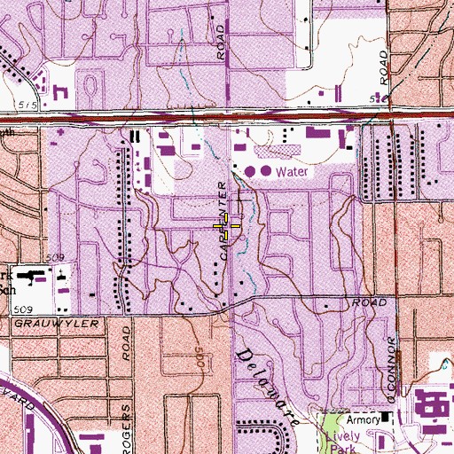 Topographic Map of First Church of the Nazarene, TX