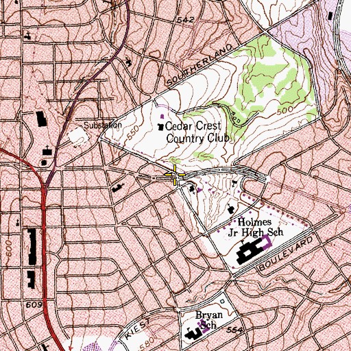 Topographic Map of New Comforter Church of God in Christ, TX