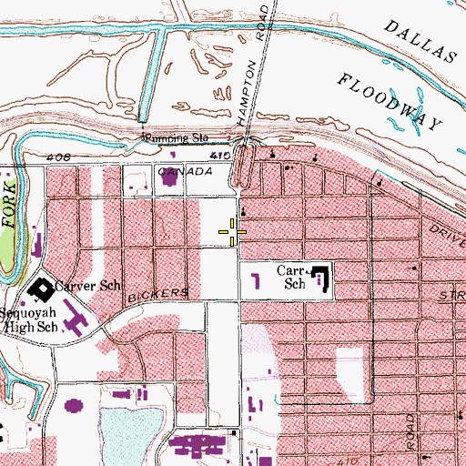 Topographic Map of Abundant Faith Church of God in Christ, TX