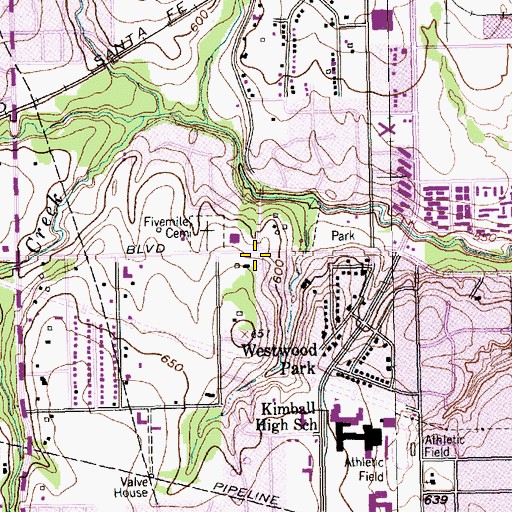 Topographic Map of First Church of God - Dallas, TX