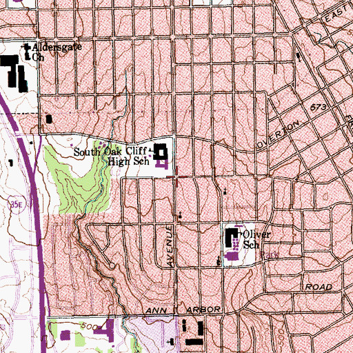 Topographic Map of Grace Cathedral Church of God and Christ, TX