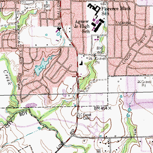 Topographic Map of Mesquite Church of God, TX