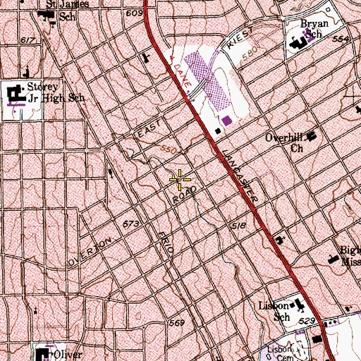 Topographic Map of Shield of Faith Church of God and Christ, TX