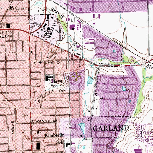 Topographic Map of Eastside Church of Christ, TX