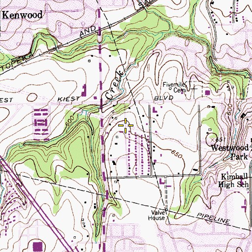 Topographic Map of Kiestview Church of Christ, TX