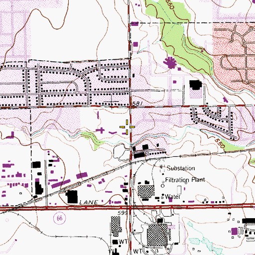 Topographic Map of Walnut Village Church of Christ, TX