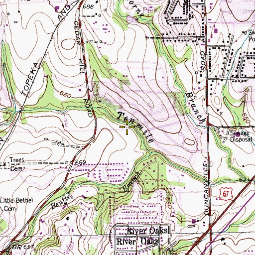 Topographic Map of Church of Christ Duncanville, TX