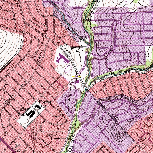 Topographic Map of Church of Christ Easton Road, TX