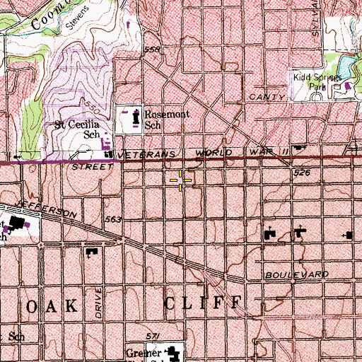 Topographic Map of Church of Christ Edgefield, TX