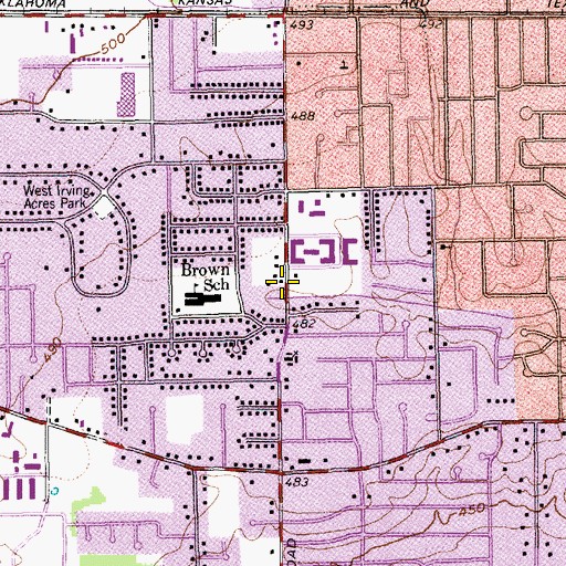 Topographic Map of Story Road Baptist Church, TX