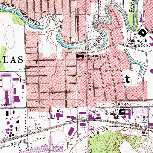Topographic Map of Tabernacle Baptist Church, TX