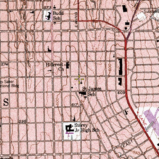 Topographic Map of Temple Missionary Baptist Church, TX