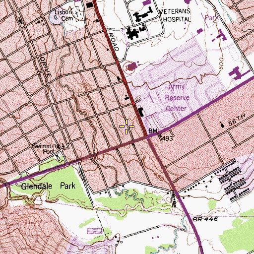 Topographic Map of Words of Faith Missionary Baptist Church, TX