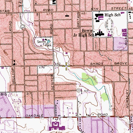 Topographic Map of Rocky Springs Missionary Baptist Church, TX
