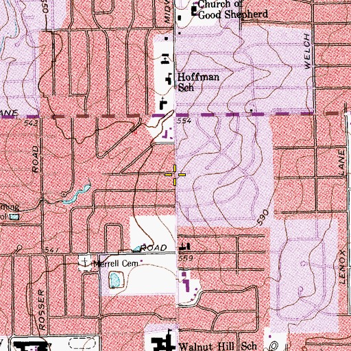 Topographic Map of Royal Oaks Baptist Church, TX