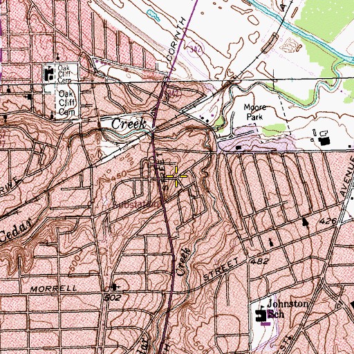 Topographic Map of Saint Agnes Missionary Baptist Church, TX