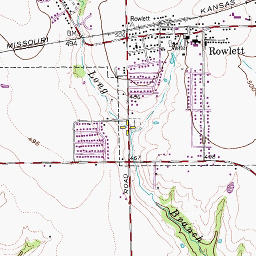 Topographic Map of Primera Iglesia Bautista Rowlett Church, TX