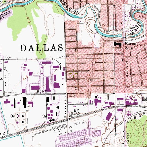 Topographic Map of Seven Star Baptist Church, TX
