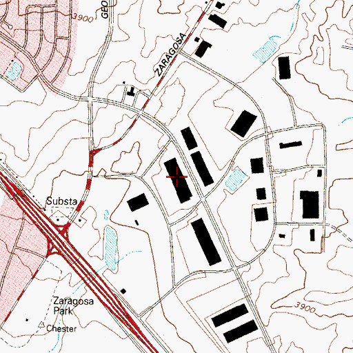 Topographic Map of Vista Ysleta United Methodist Church, TX