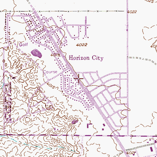 Topographic Map of Horizon City Baptist Church, TX