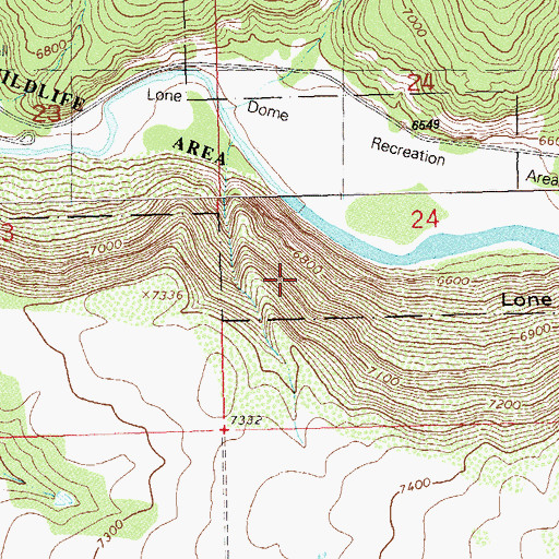 Topographic Map of Dolores River State Wildlife Area, CO