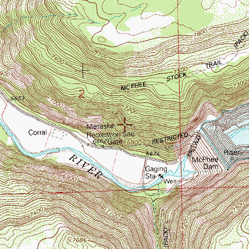 Topographic Map of McPhee Stock Trail, CO