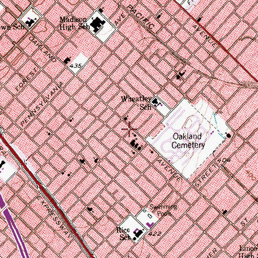 Topographic Map of Pleasant Grove Missionary Church, TX