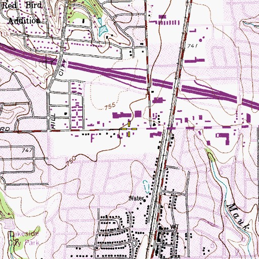 Topographic Map of Twin Bible Chapel Church, TX