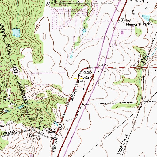 Topographic Map of Lakeview Community Church, TX