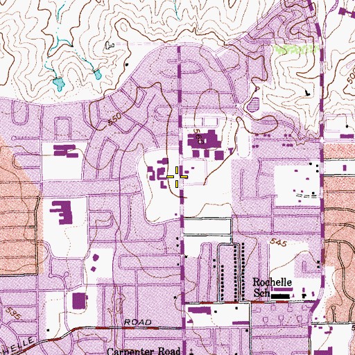 Topographic Map of Chapel of the Bells Church, TX