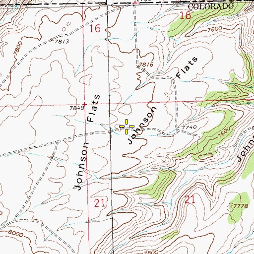 Topographic Map of Johnson Flats, CO