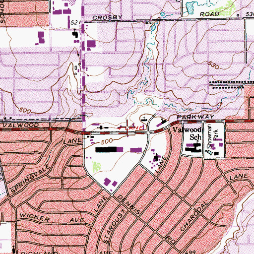 Topographic Map of Sung Kwang Presbyterian Church, TX