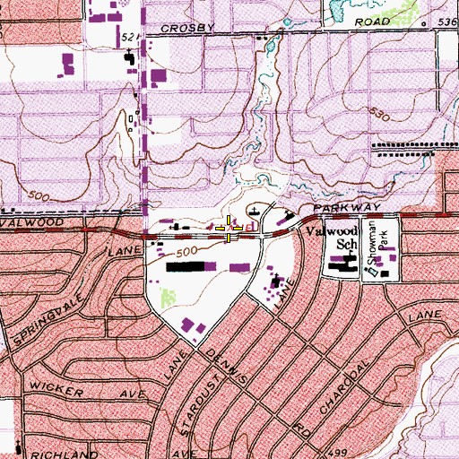 Topographic Map of Sung Kwang Presbyterian Church, TX