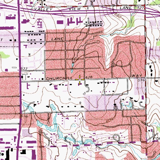 Topographic Map of Believers Chapel Tape Ministry Church, TX