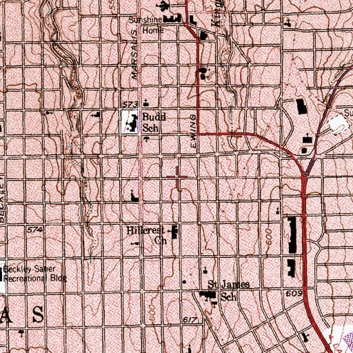 Topographic Map of Saint Andrew United Methodist Church, TX