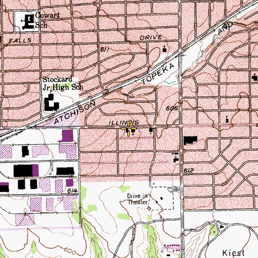 Topographic Map of First Pentecostal Church of God in Christ Temple, TX