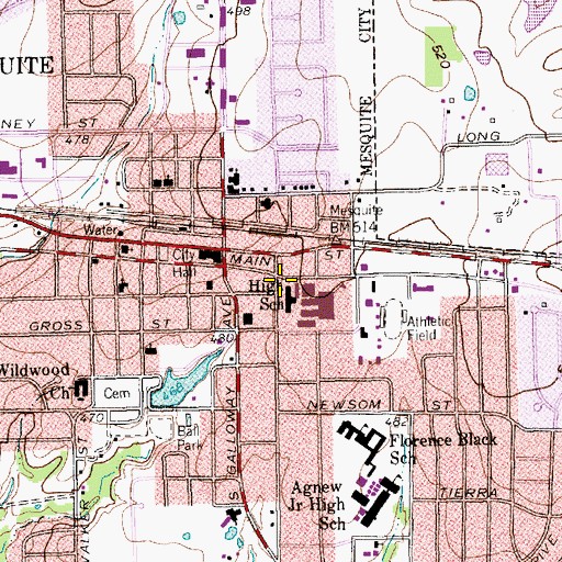 Topographic Map of Pentecostal Church of God Christian Assembly, TX