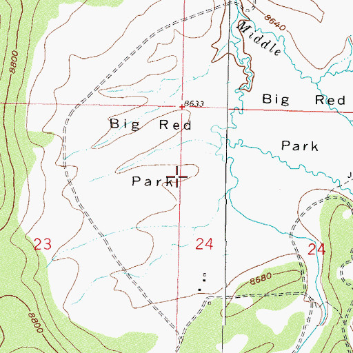 Topographic Map of Big Red Park, CO