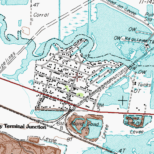 Topographic Map of First Mexican Baptist Church of Hitchcock, TX