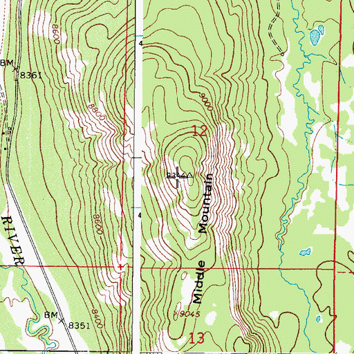 Topographic Map of Middle Mountain, CO