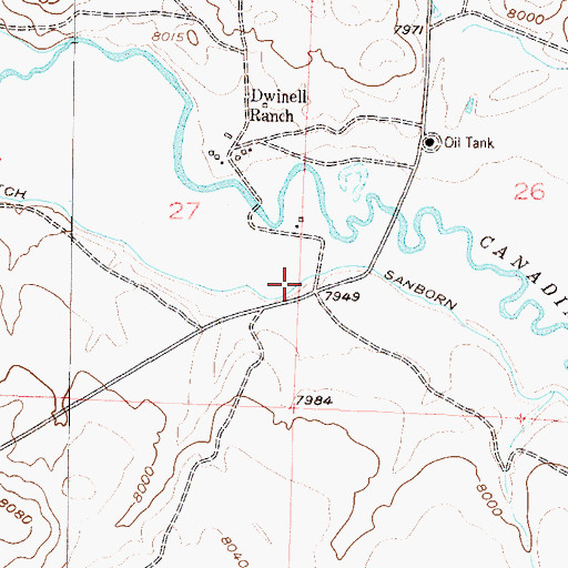 Topographic Map of Sanborn Ditch, CO
