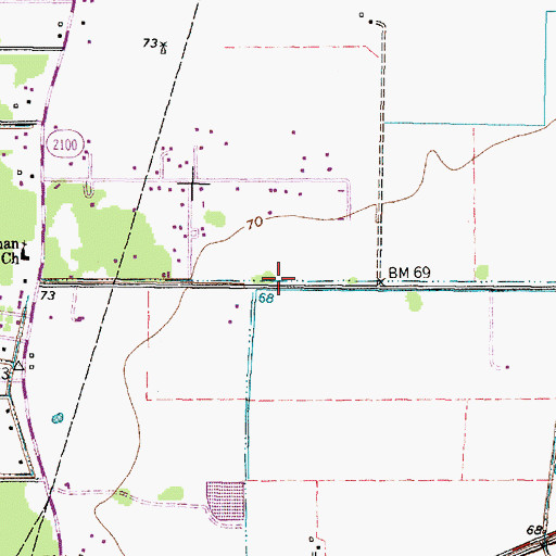Topographic Map of Calvary Baptist Chapel Church, TX