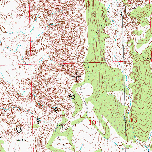 Topographic Map of Vermillion Bluffs, CO